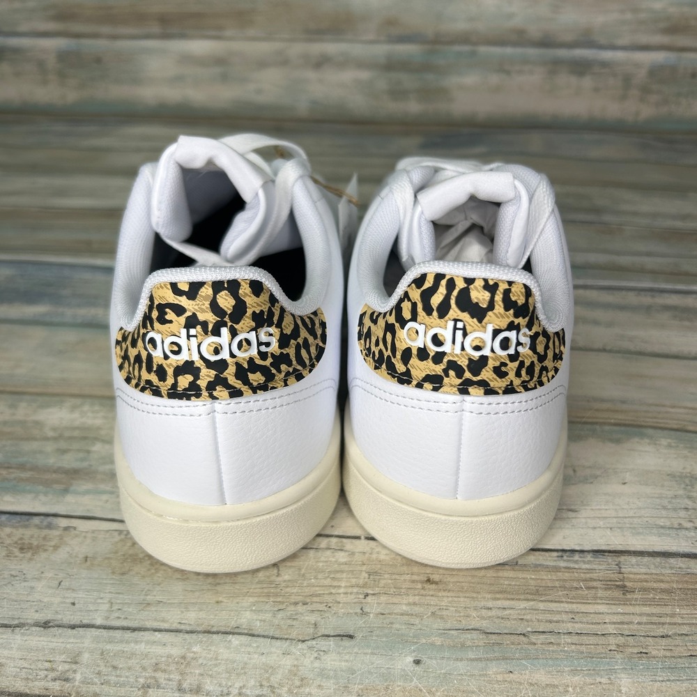 Adidas Women Advantage Shoes‎ Sneakers Size 9.5 Tennis White GW4850 Leopard - Picture 7 of 9